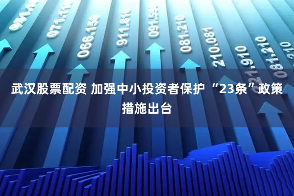 武汉股票配资 加强中小投资者保护 “23条”政策措施出台