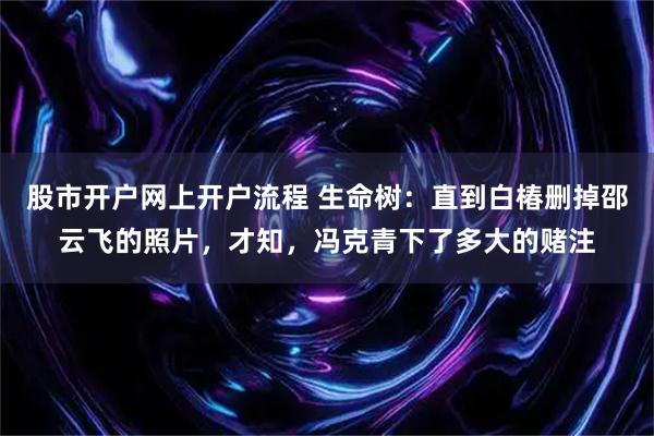 股市开户网上开户流程 生命树：直到白椿删掉邵云飞的照片，才知，冯克青下了多大的赌注